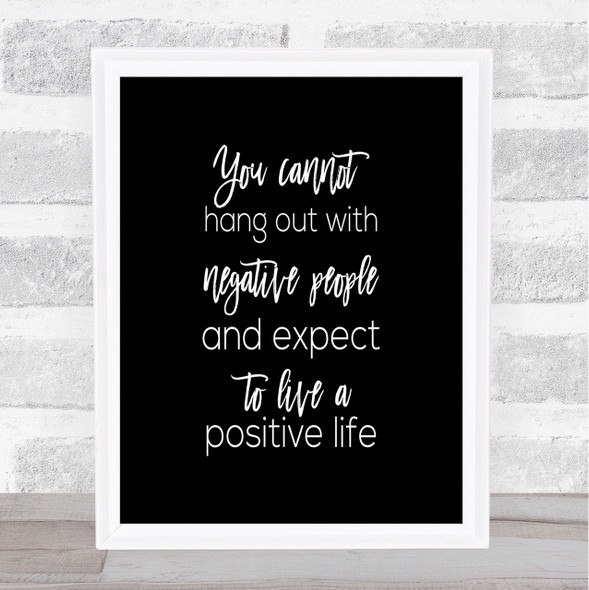 Hang Out Quote Print Black & White