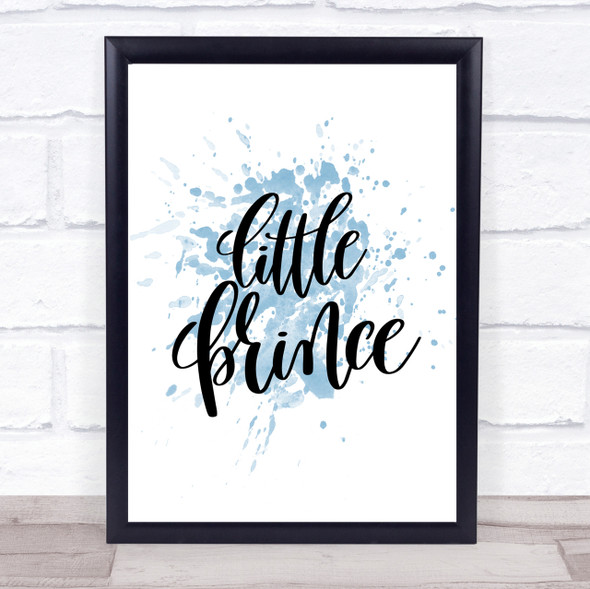 Little Prince Inspirational Quote Print Blue Watercolour Poster