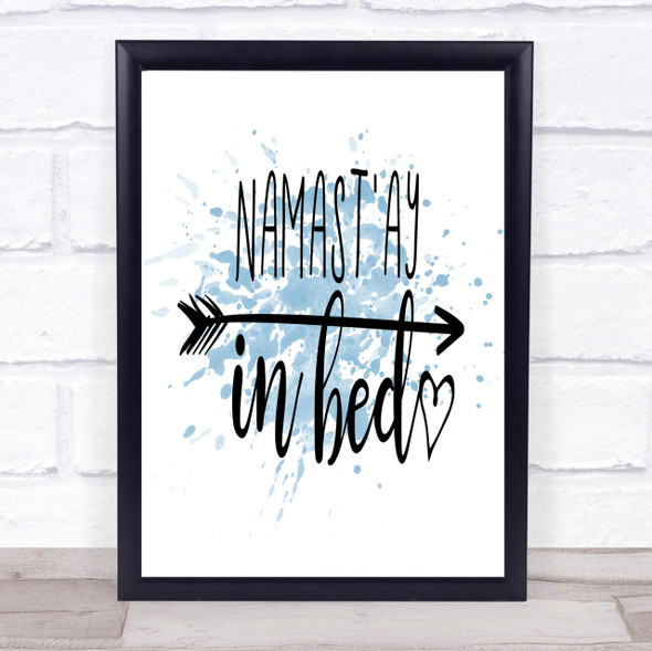 Namaste Inspirational Quote Print Blue Watercolour Poster