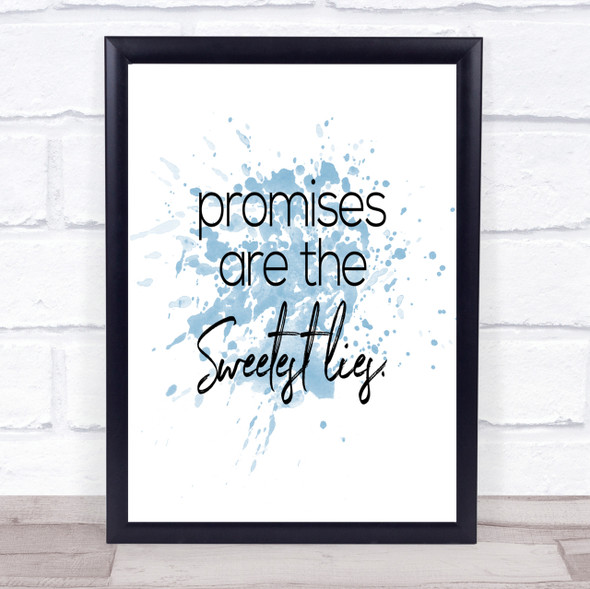 Promises Inspirational Quote Print Blue Watercolour Poster