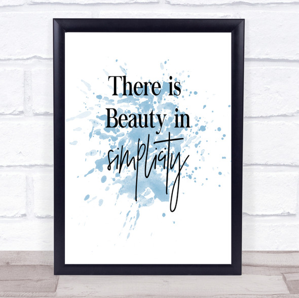 There Is Beauty Inspirational Quote Print Blue Watercolour Poster