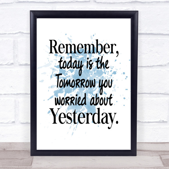 Tomorrow You Inspirational Quote Print Blue Watercolour Poster