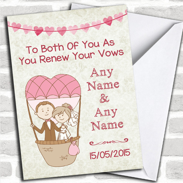 Air Balloon Personalized Renewal Of Vows Card