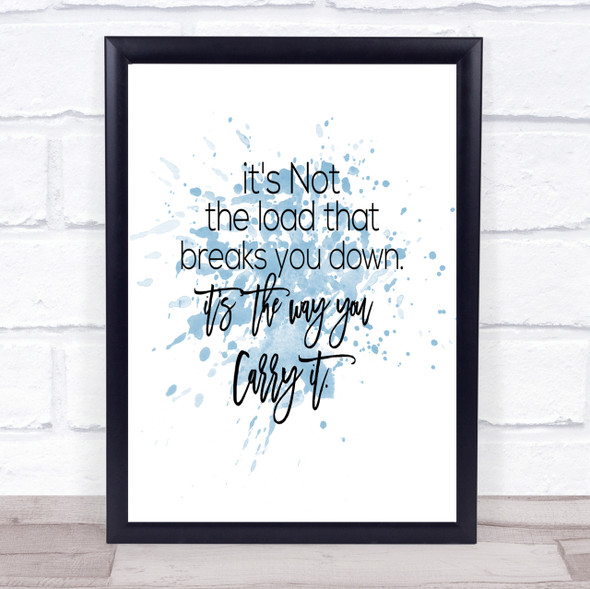Way You Carry Inspirational Quote Print Blue Watercolour Poster