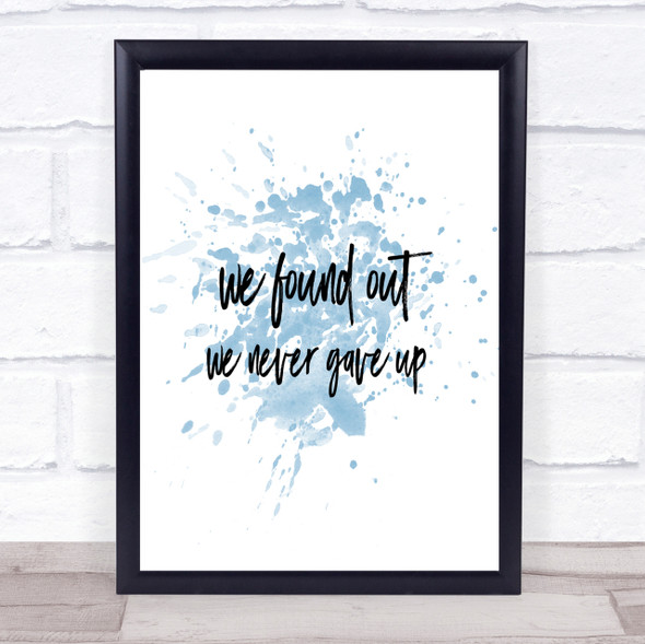 We Found Out Inspirational Quote Print Blue Watercolour Poster