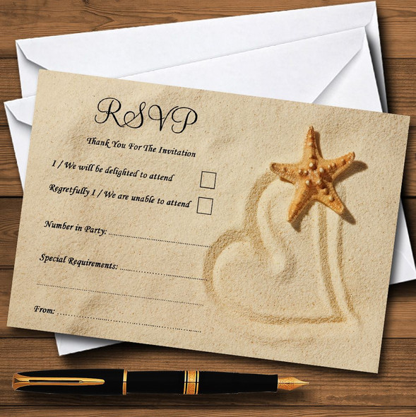 Sandy Beach Romantic Personalized RSVP Cards