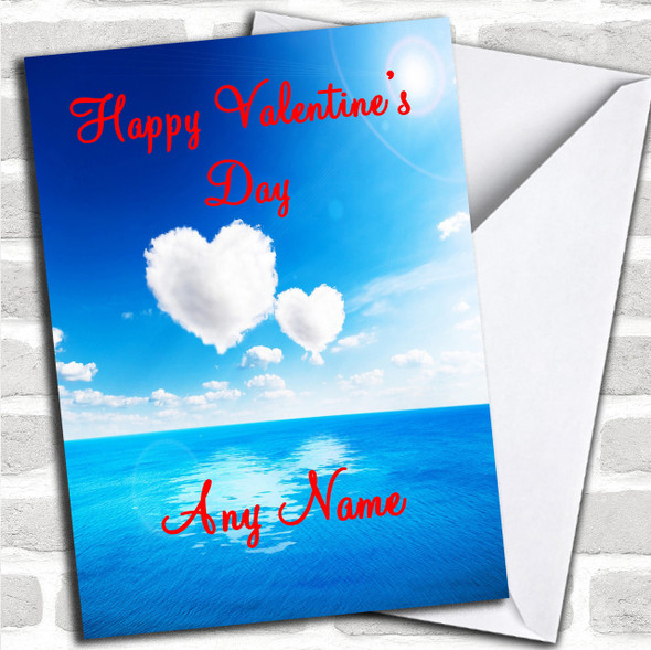 Sky And Clouds Romantic Personalized Valentine's Card