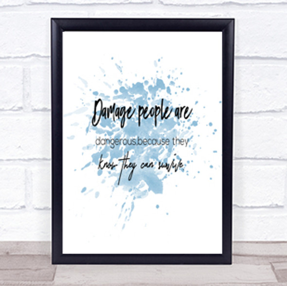 Can Survive Inspirational Quote Print Blue Watercolour Poster