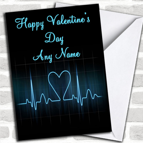 Heart Beat Monitor Romantic Personalized Valentine's Card