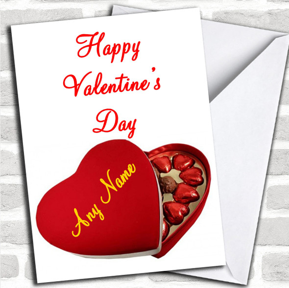 Heart Box Of Chocolates Romantic Personalized Valentine's Card
