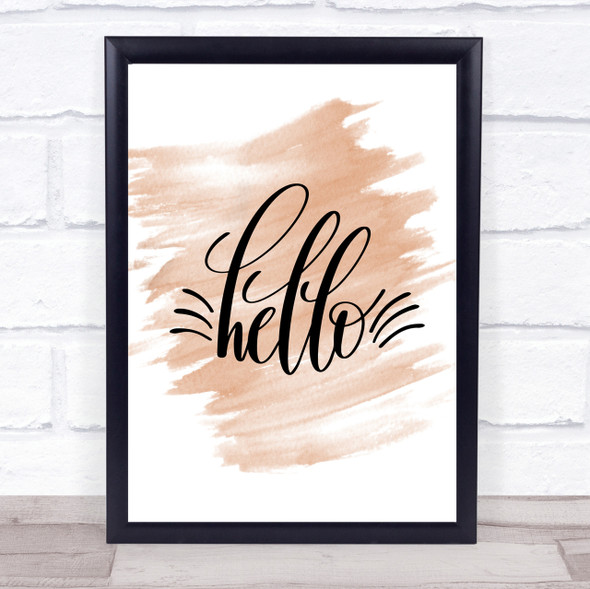 Hello Quote Quote Print Watercolour Wall Art