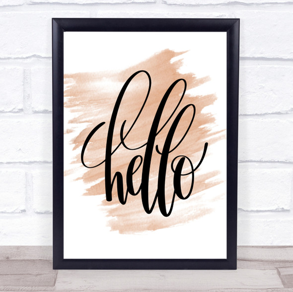 Hello Swirl Quote Print Watercolour Wall Art