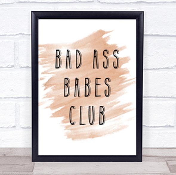 Babes Club Quote Print Watercolour Wall Art