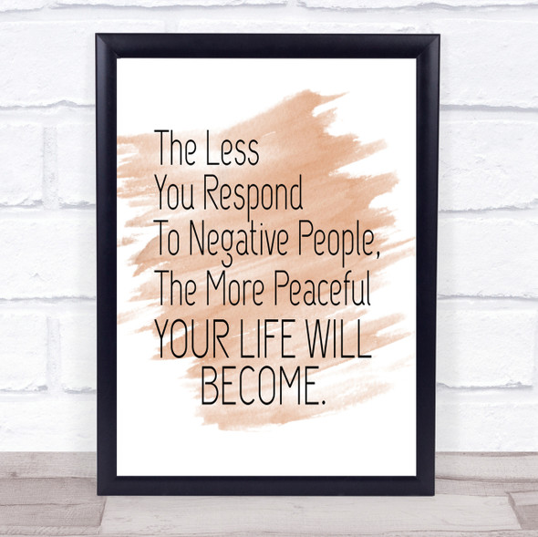 Less You Respond Quote Print Watercolour Wall Art