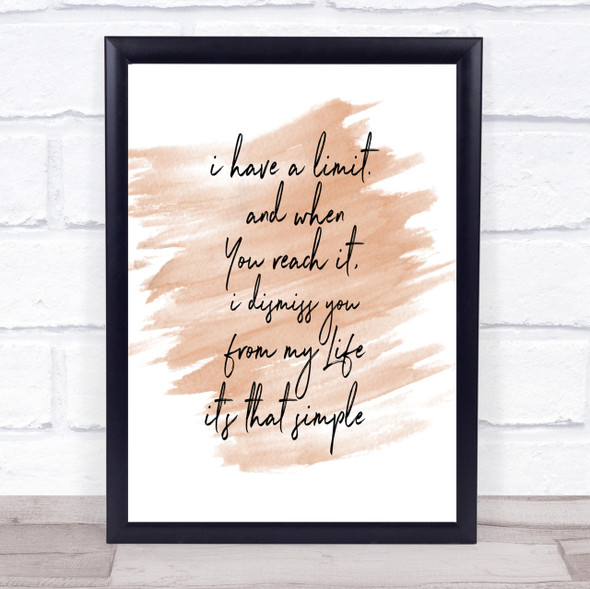 Limit Quote Print Watercolour Wall Art