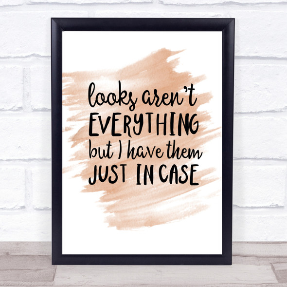 Looks Aren't Everything Quote Print Watercolour Wall Art