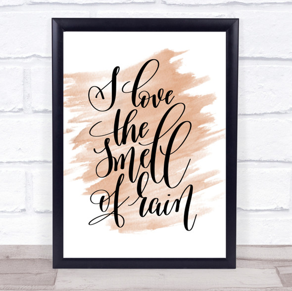Love The Smell Of Rain Quote Print Watercolour Wall Art