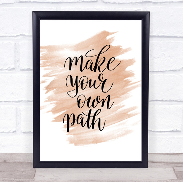 Make Your Own Path Swirl Quote Print Watercolour Wall Art