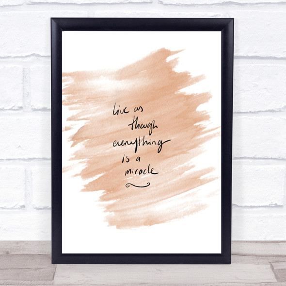 Miracle Quote Print Watercolour Wall Art