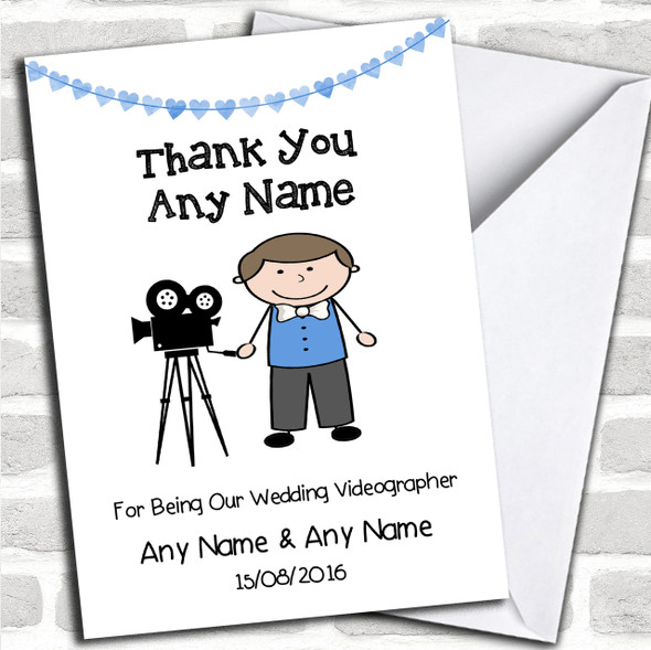 Thank You For Being Our Wedding Videographer Male Personalized Thank You Card
