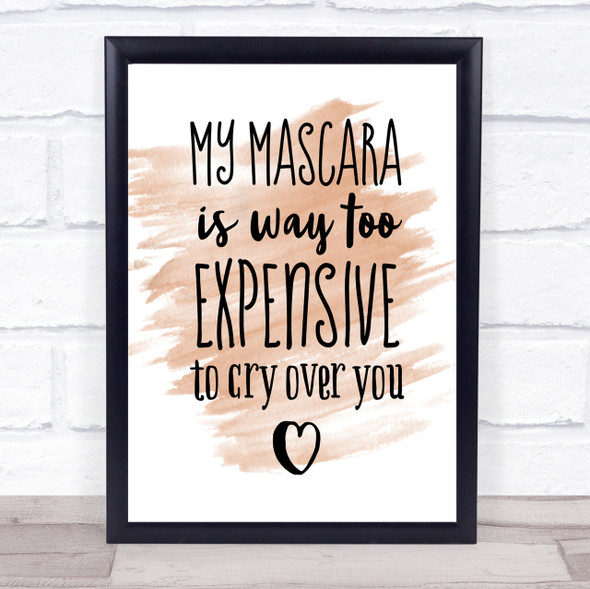 My Mascara Quote Print Watercolour Wall Art
