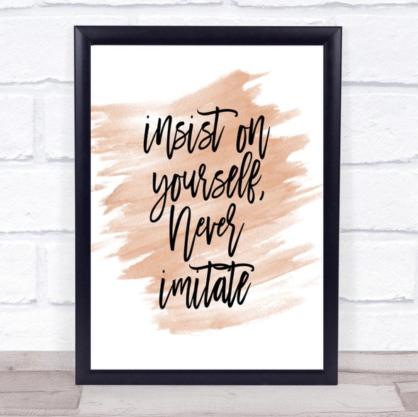 Never Imitate Quote Print Watercolour Wall Art