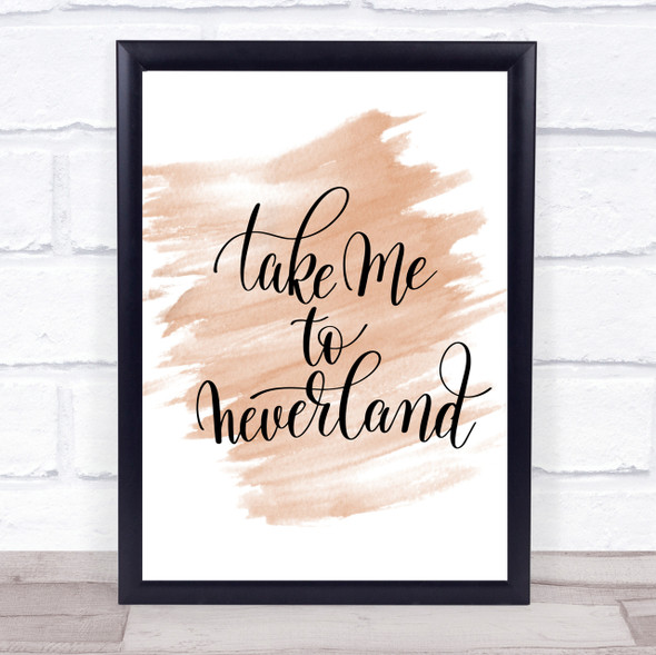 Neverland Quote Print Watercolour Wall Art
