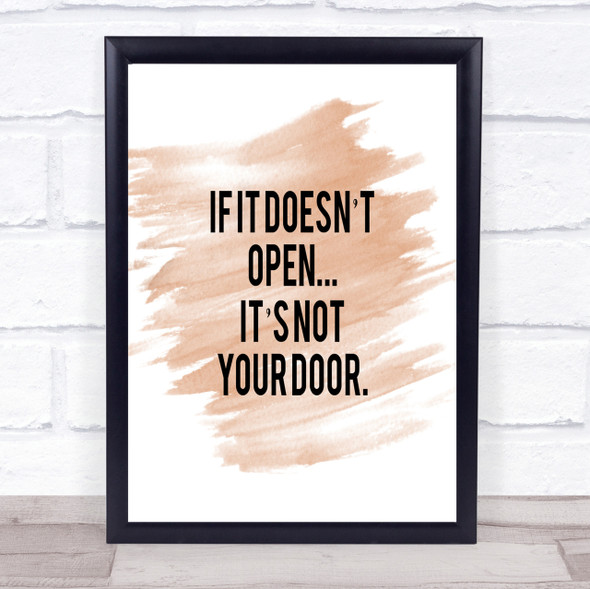 Not Your Door Quote Print Watercolour Wall Art