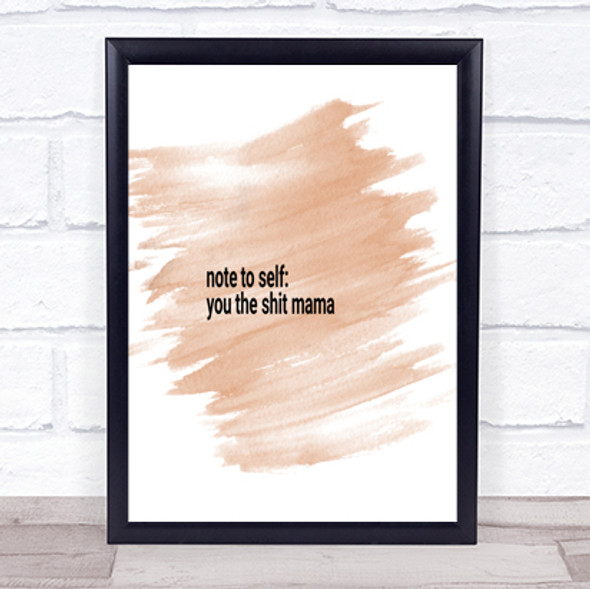 Note To Self Quote Print Watercolour Wall Art