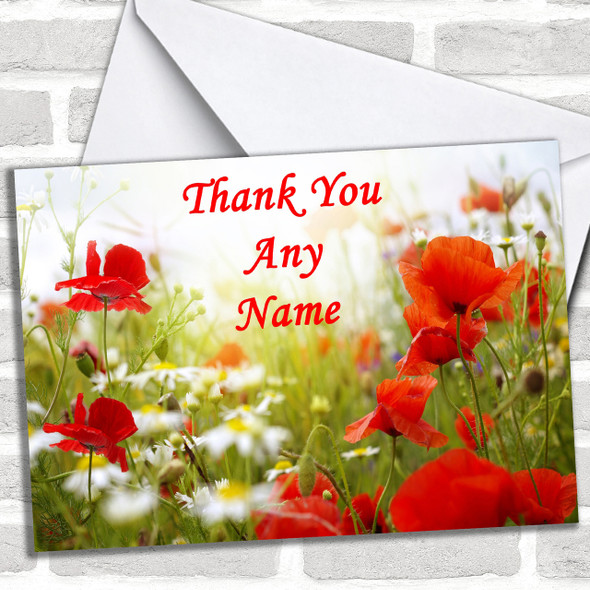 Poppy Personalized Thank You Card