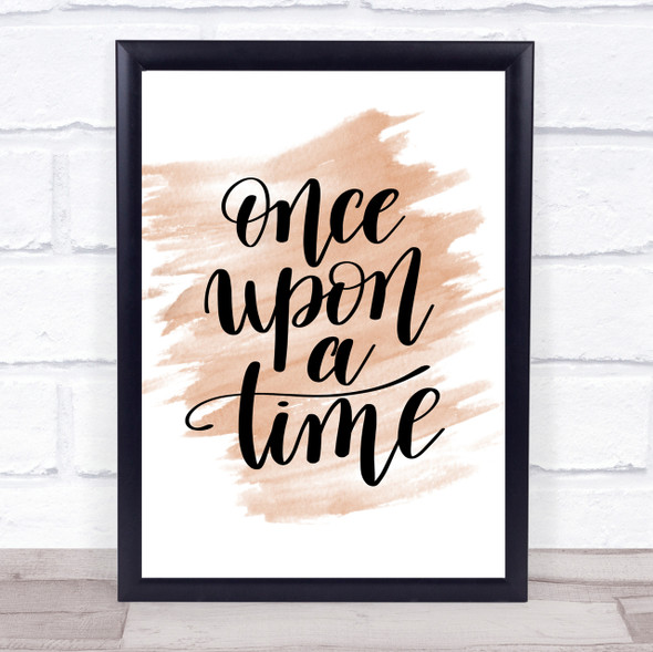 Once Upon A Time Quote Print Watercolour Wall Art