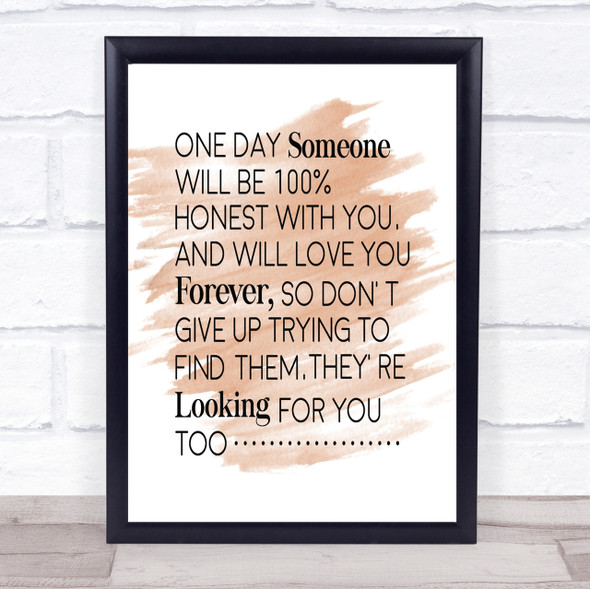 One Day Someone Quote Print Watercolour Wall Art