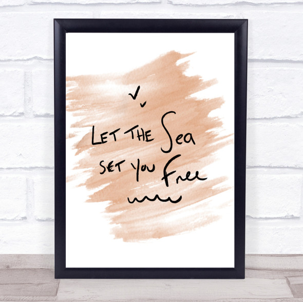 Sea Set Free Quote Print Watercolour Wall Art