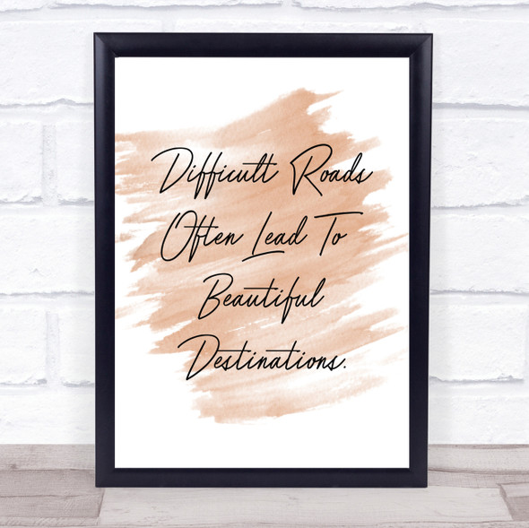 Beautiful Destination Quote Print Watercolour Wall Art