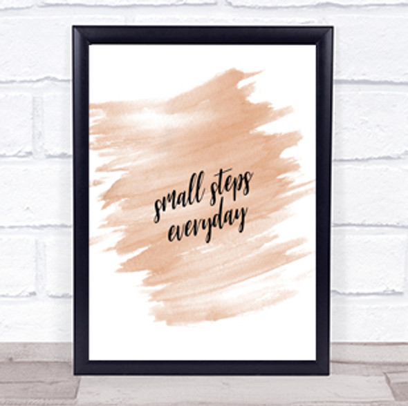 Small Steps Quote Print Watercolour Wall Art