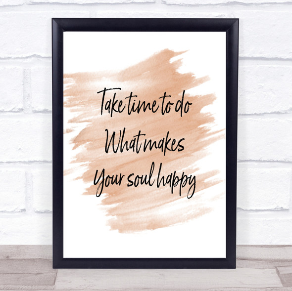 Soul Happy Quote Print Watercolour Wall Art