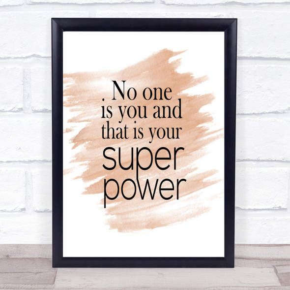 Super Power Quote Print Watercolour Wall Art