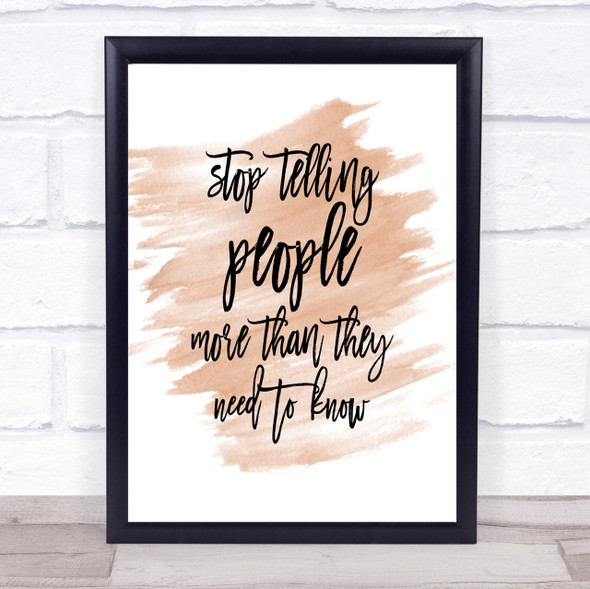 Telling People Quote Print Watercolour Wall Art