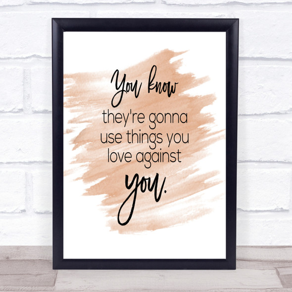 Things You Love Quote Print Watercolour Wall Art
