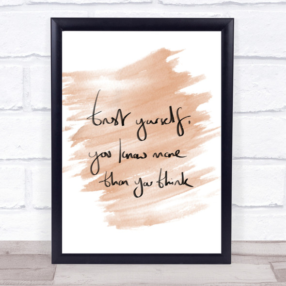 Trust Yourself Quote Print Watercolour Wall Art