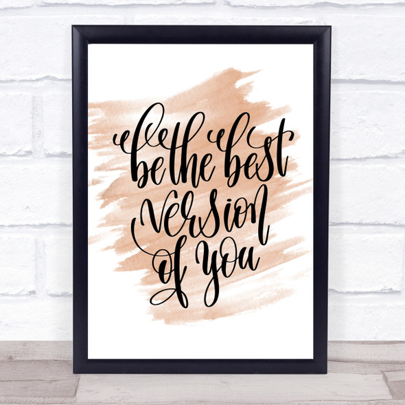 Best Version Of You Swirl Quote Print Watercolour Wall Art