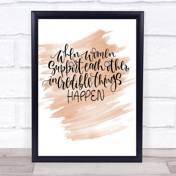 Women Support Quote Print Watercolour Wall Art