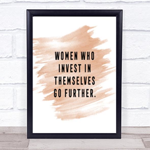 Women Who Invest Quote Print Watercolour Wall Art