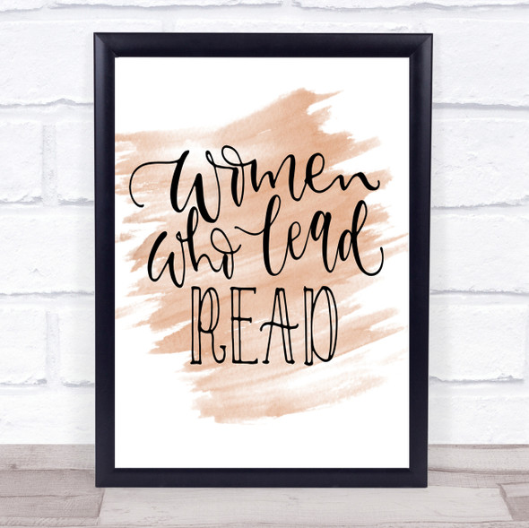 Women Who Lead Read Quote Print Watercolour Wall Art