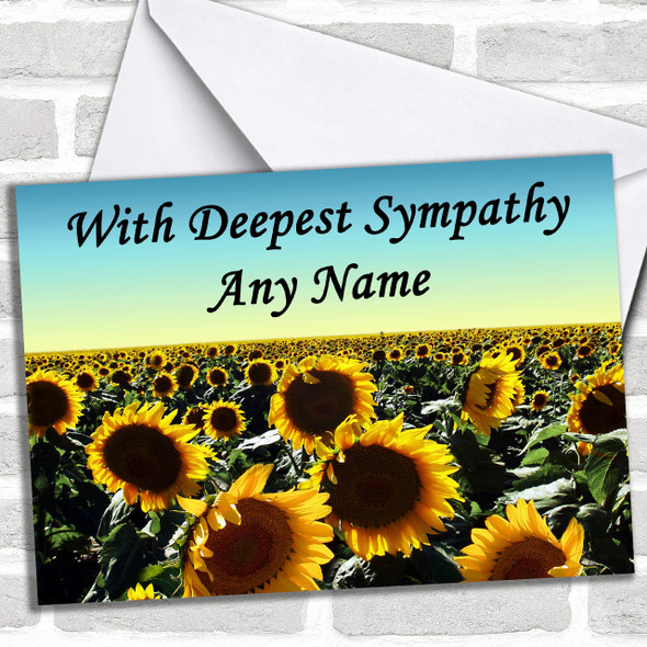 Sunflower Field Personalized Sympathy / Sorry For Your Loss Card