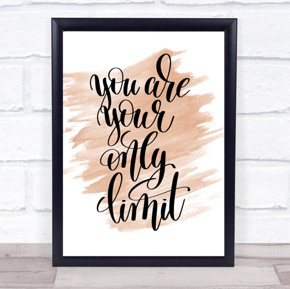 You Are Your Only Limit Swirl Quote Print Watercolour Wall Art