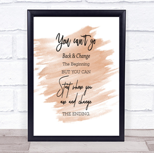 You Cant Go Quote Print Watercolour Wall Art