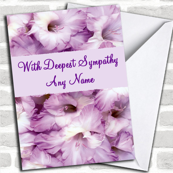 Stunning Purple Petals Personalized Sympathy / Sorry For Your Loss Card