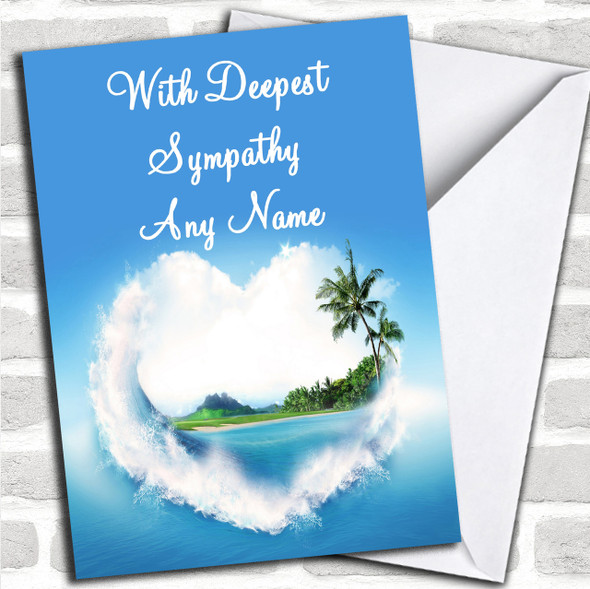 Palm Tree Love Beach Personalized Sympathy / Sorry For Your Loss Card