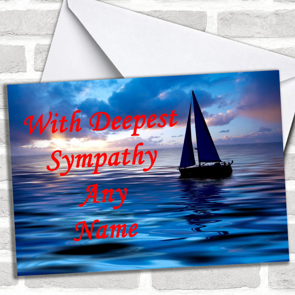 Sailing Boat Personalized Sympathy / Sorry For Your Loss Card